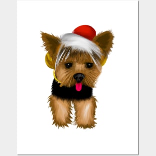 Cute Yorkshire Terrier Drawing Posters and Art